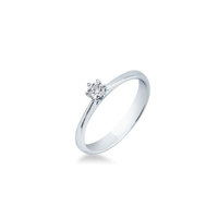 Anello solitario in oro bianco 18 kt con diamante 0.12 ct SI G – Eleganza senza tempo firmata Idee Preziose dal 1987 - IP.AK18B/14D